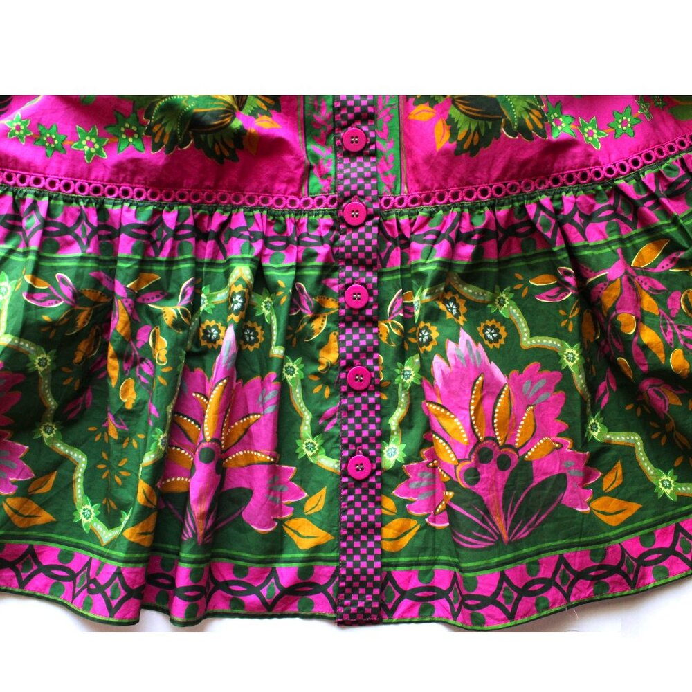FARM Rio Ana Tapestry Midi Dress / Medium / Pink Floral Plunge - Picture 8 of 11